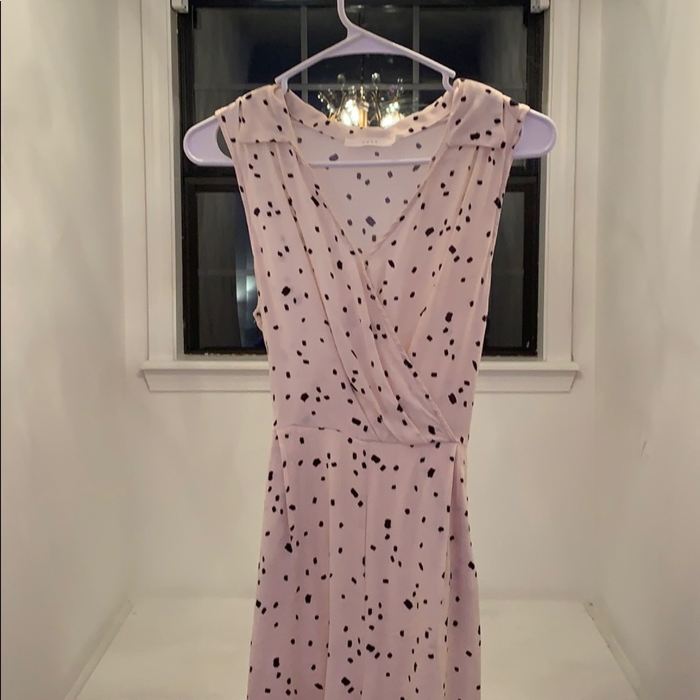 pink with black polkadoted romper